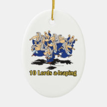 ten lords a-leaping 10th tenth day of christmas christmas ornament