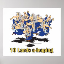 ten lords a-leaping 10th tenth day of christmas posters