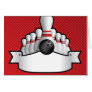 ten pin bolwing background design with scroll card