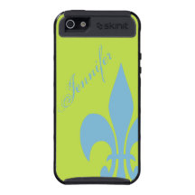 Tender Shoots Green Fleur de Lis  iPhone 5 case