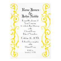 Tendrillon Ivory (Gold) Wedding Invitation