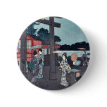 Tenman shrine at Yushima by Andō, Hiroshige Ukiyo- Pinback Buttons