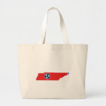 Tennessee Flag Map Tote Bags
