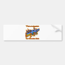 Tennessee The Volunteer State Racoon Flower Bird B Bumper Sticker