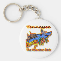 Tennessee The Volunteer State Racoon Flower Bird B Key Chains