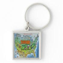 Tennessee USA Map Keychain