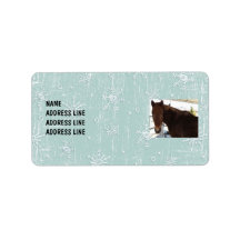 Tennessee Walking Horse Snow Background - Western Personalized Address Label