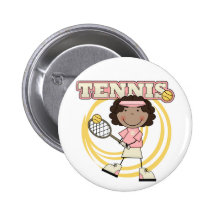 TENNIS - African American Girl T shirts and Gifts Buttons