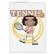 TENNIS - African American Girl T shirts and Gifts Greeting Cards
