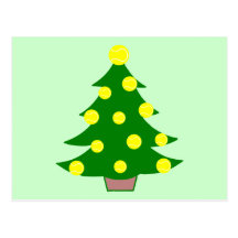 Tennis Ball Christmas Tree Post Cards