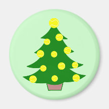 Tennis Ball Christmas Tree Refrigerator Magnet