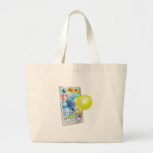 Tennis ball flying out of cell phone canvas bags