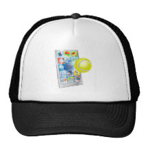 Tennis ball flying out of cell phone mesh hats