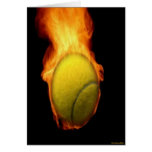 Tennis Ball On Fire Card