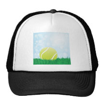 tennis ball on grass mesh hats