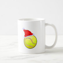 Tennis Ball (Santa Hat) Coffee Mugs
