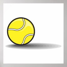 tennis ball with shadow posters