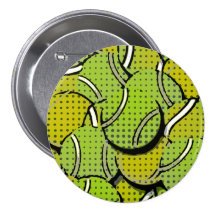 Tennis Balls Abstract Collage Pin
