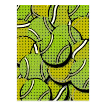Tennis Balls Abstract Collage Post Card