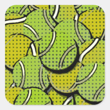 Tennis Balls Abstract Collage Square Sticker