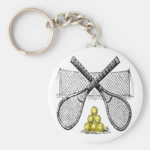 TENNIS BALLS,NET, AND RACKET KEY CHAIN