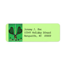 Tennis Begins w/ Love Player Return address Labels