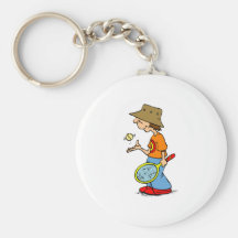 Tennis Boy in Hat Keychains