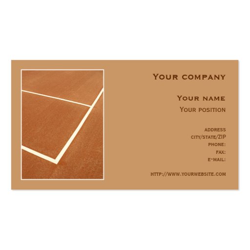 "Tennis" business card