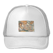 Tennis Cap:  Art Nouveau - Language of Flowers Hat