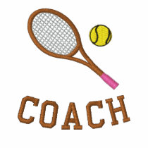 Tennis Coach Shirt Embroidered Tennis Motif Polo