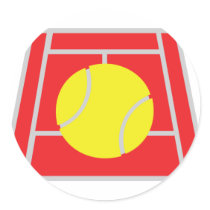 tennis court icon round sticker