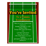 Tennis Court Layout Graphic, You're Invited postcards