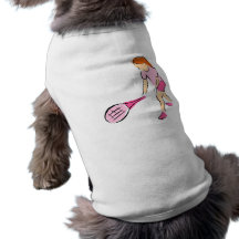 Tennis Girl Dog T-shirt