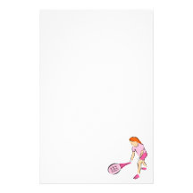 Tennis Girl Stationery Paper