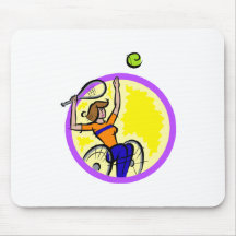 Tennis Girl Wheelchair Mouse Pad