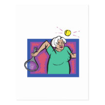 Tennis Granny Post Card