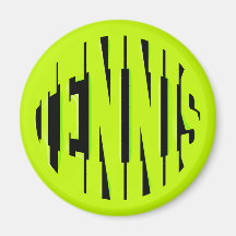 TENNIS -  GREEN TEXT REFRIGERATOR MAGNETS