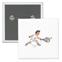 Tennis guy Missing Pinback Button