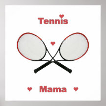 Tennis Mama Hearts Print