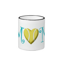 Tennis Mom, Teal Coffee Mugs