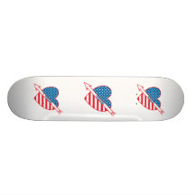 Tennis Patriot Heart Custom Skateboard