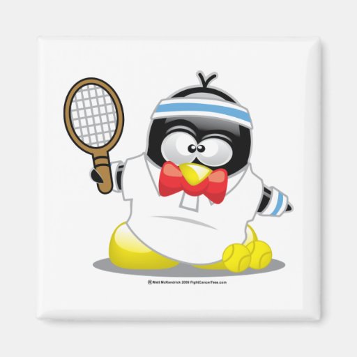 Tennis Penguin Refrigerator Magnets