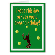 Tennis Player Happy Birthday Card