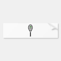Tennis Racket and Ball Bumper Sticker
