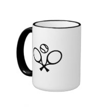 Tennis racket ball coffee mug