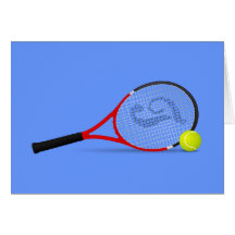 Tennis Racquet and Ball Greeting Card