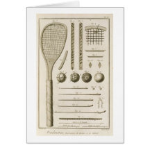 Tennis Racquets and Billiard Cues, from the 'Encyc Card