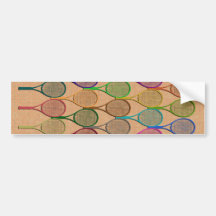 TENNIS RACQUETS IN COLOR Bumper Sticker