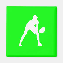 Tennis Silhouette Magnet Green