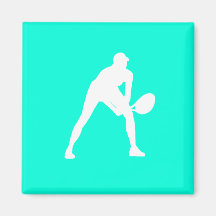 Tennis Silhouette Magnet Turquoise